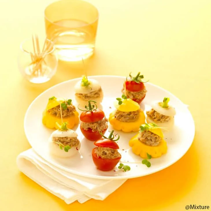 Petits légumes farcis aux rillettes